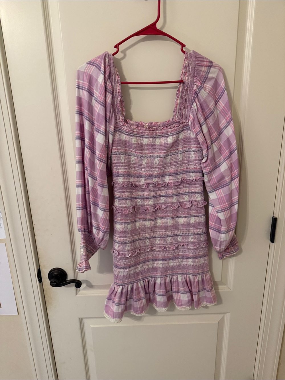 LoveShackFancy Stanley Plaid Mini Dress Size Medium